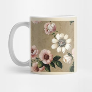 Vintage Antique Pink and White Floral Mug